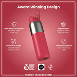 Gourde en inox, Half-Cut, Magenta, 1 L
