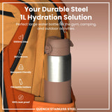 Gourde isotherme, Half-Cut, Moka, 1 L