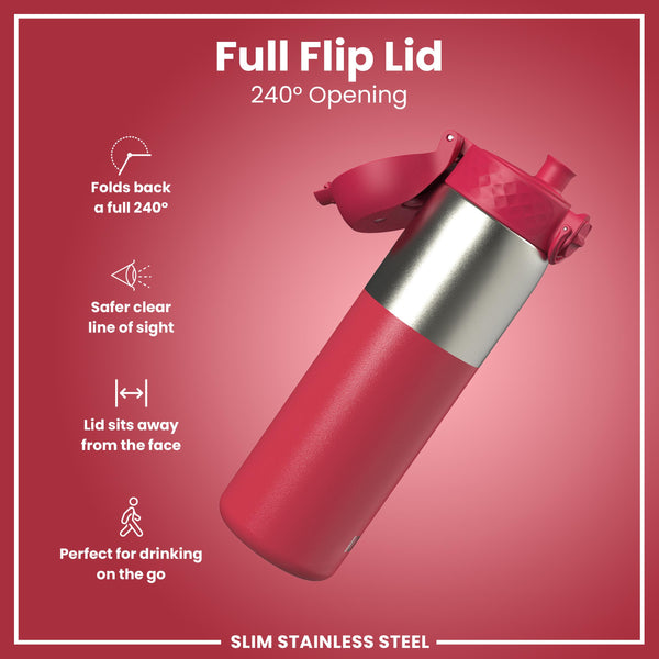 Gourde en inox, Half-Cut, Magenta, 600 ml
