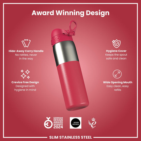 Gourde en inox, Half-Cut, Magenta, 600 ml