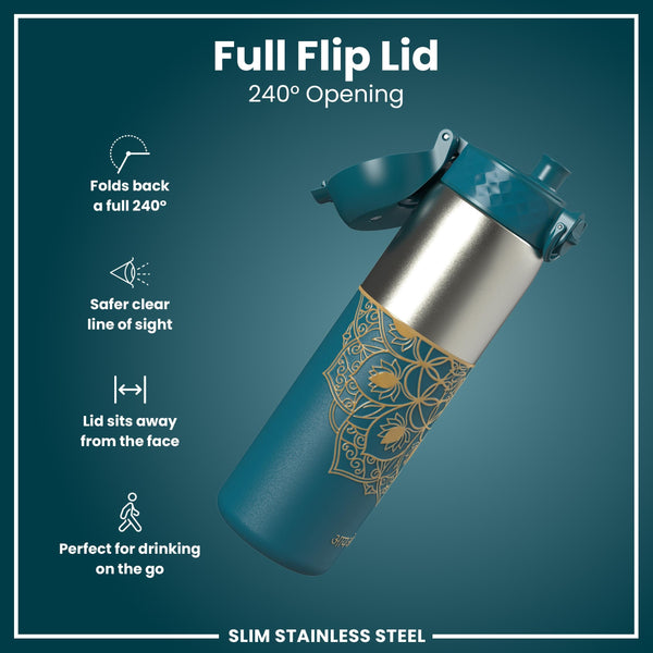 Gourde en inox, Half-Cut, Mandalas, 600 ml