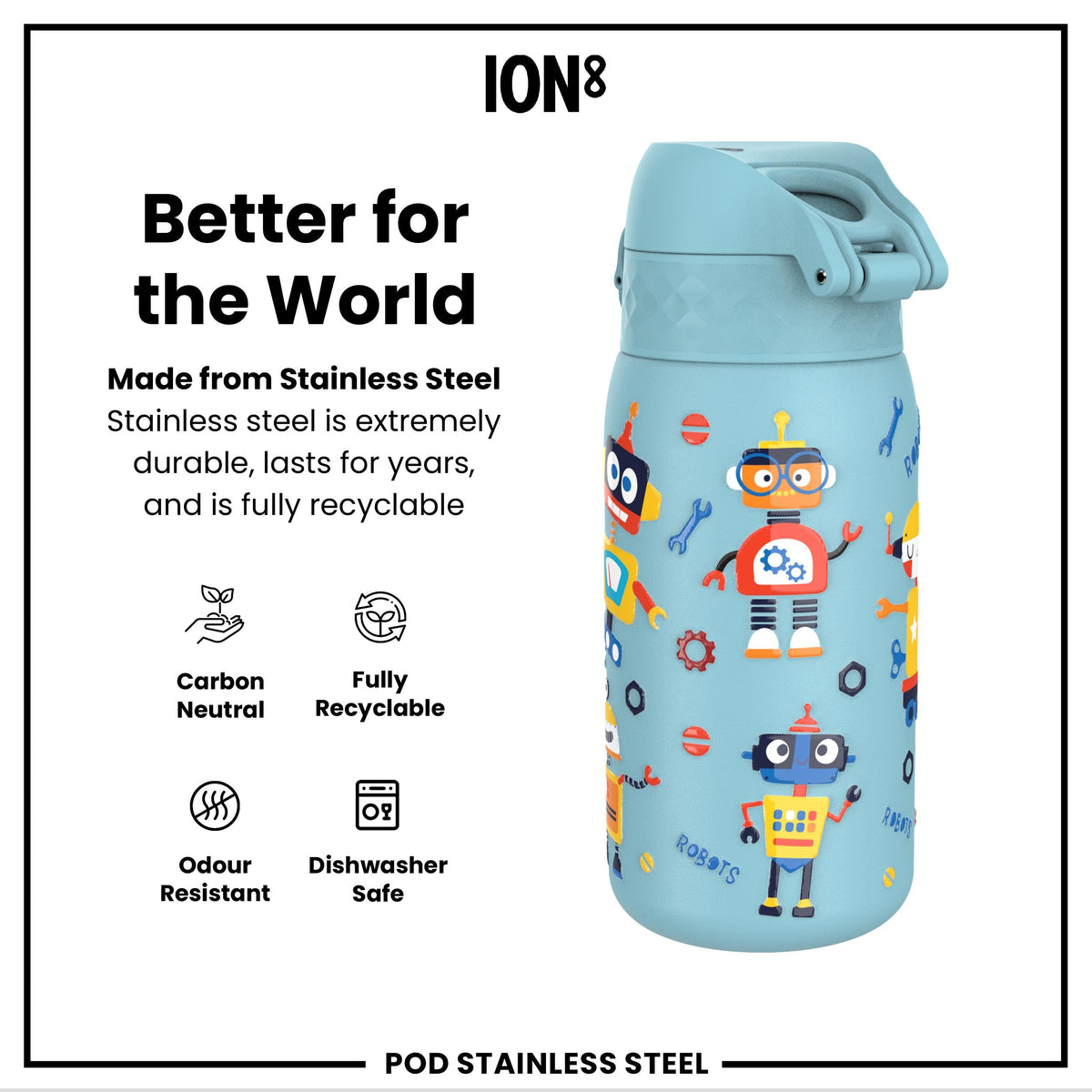 Gourde en inox, Robots, 400 ml