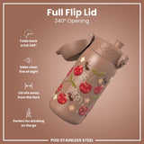 Gourde en inox, Cerises, 400 ml