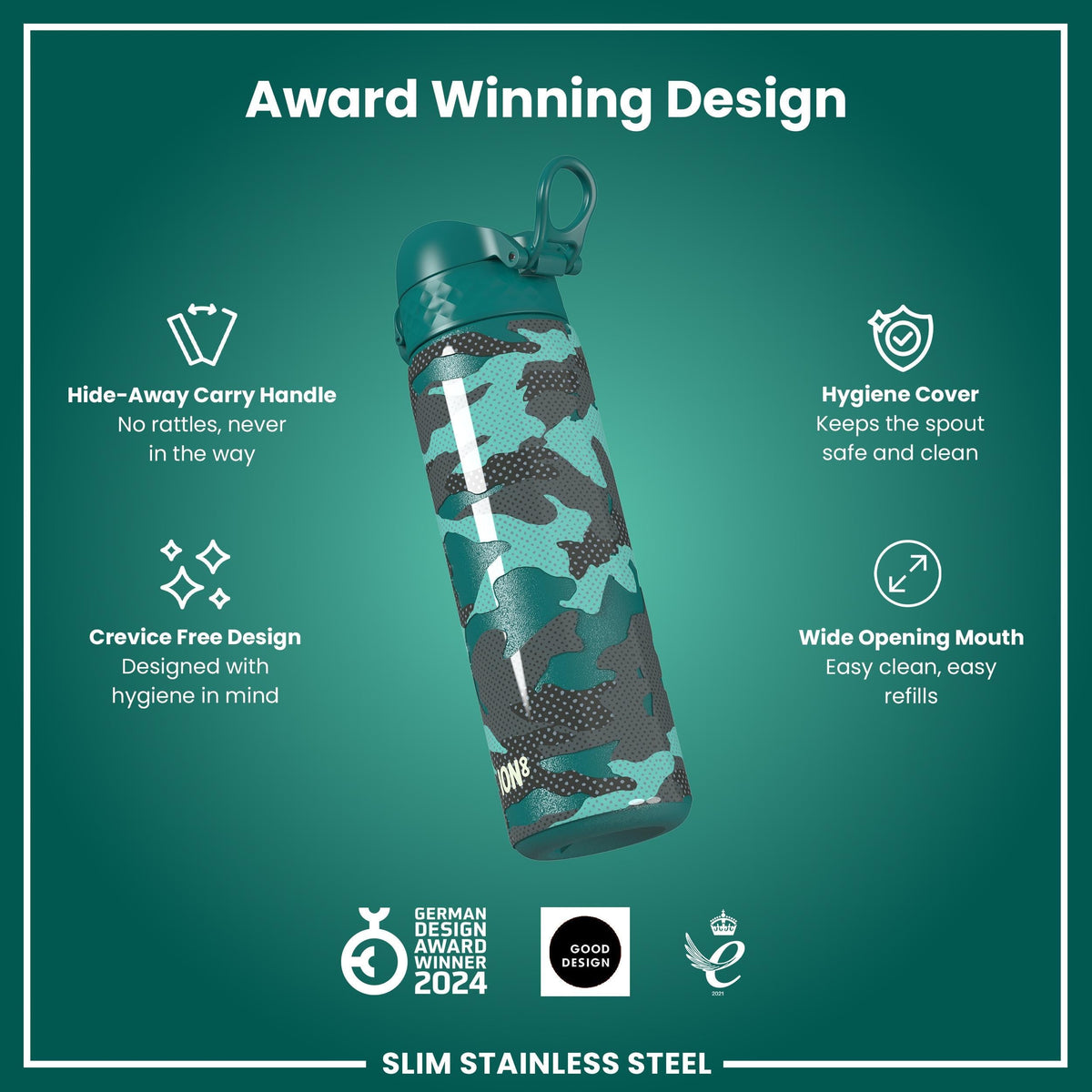 Gourde en inox, Camouflage, 600 ml