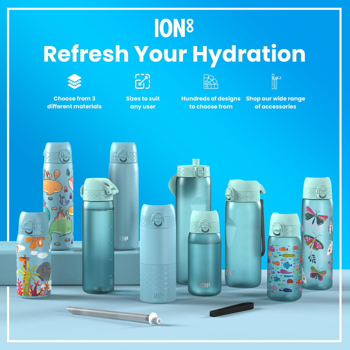 Gourde en inox, Sirènes, 600 ml