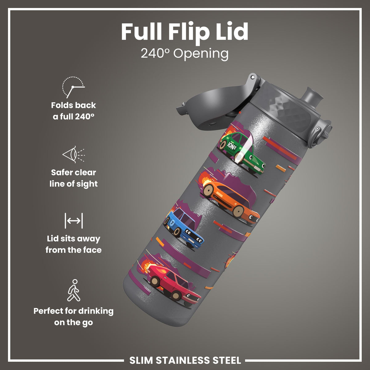 Gourde en inox, Voitures de sport, 600 ml