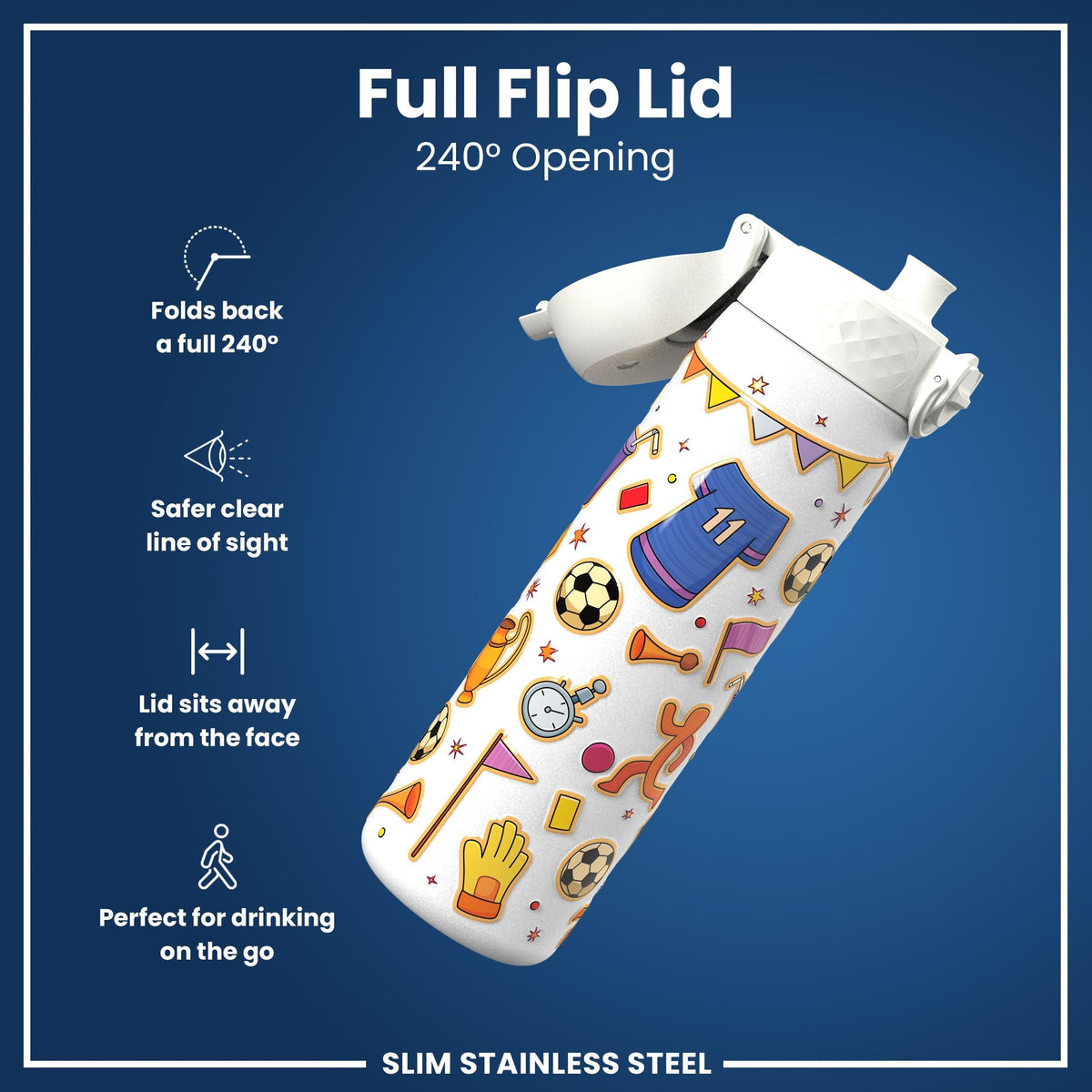 Gourde en inox, Football, 600 ml