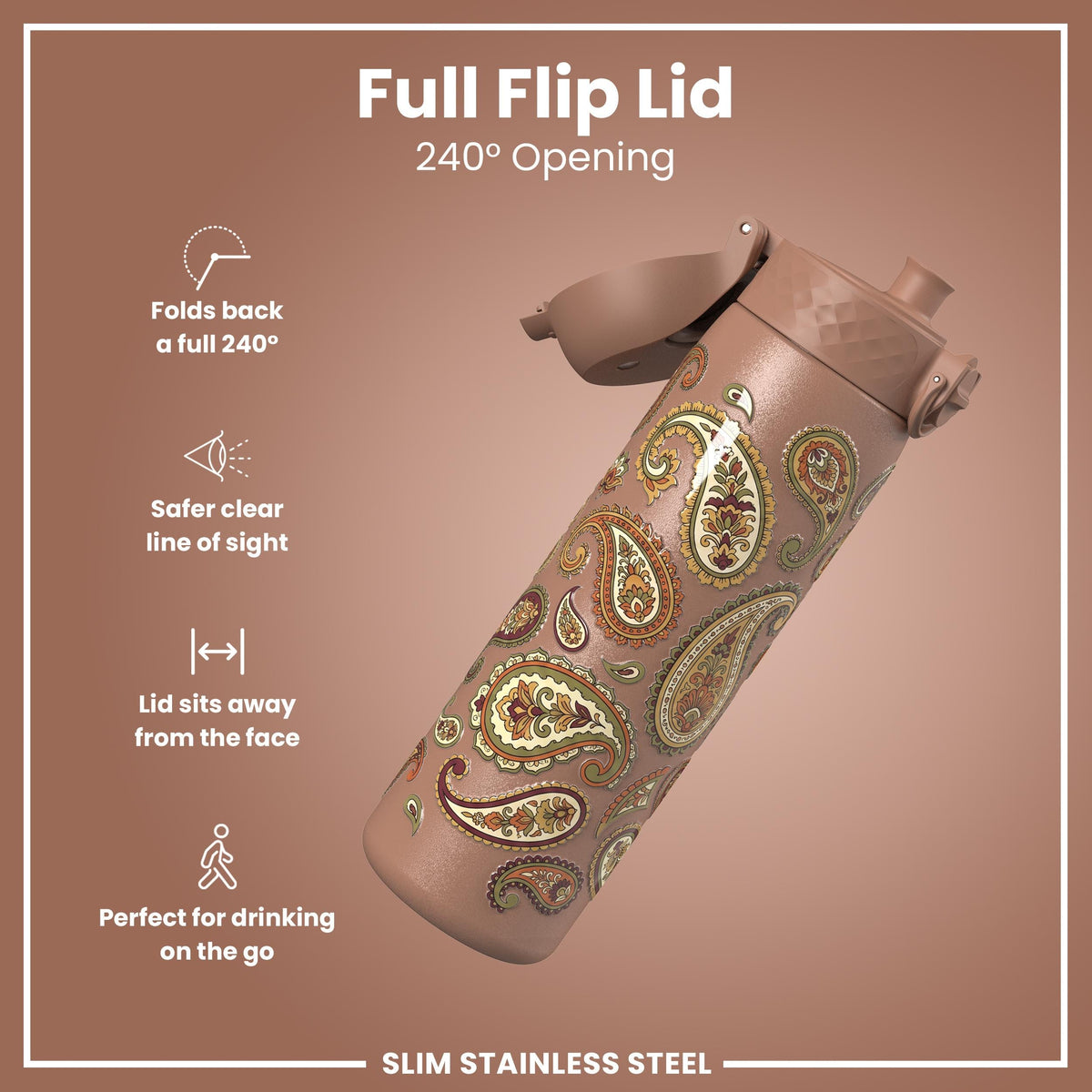 Gourde en inox, Paisley, 600 ml