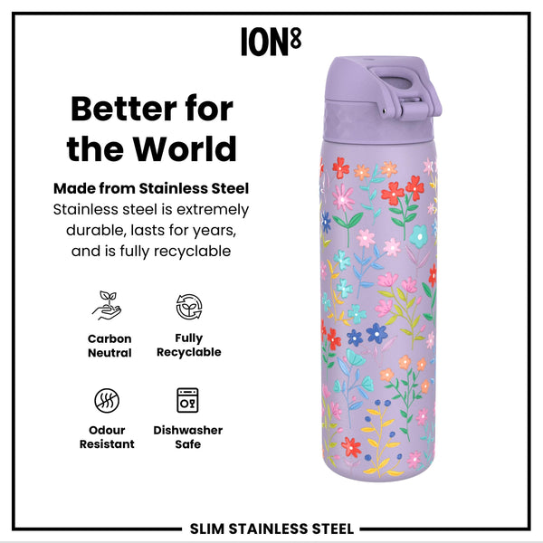 Gourde en inox, Fleurs délicates, 600 ml