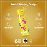 Gourde en inox, Dragons jaunes, 600 ml