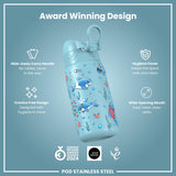 Gourde isotherme, Requins bleus, 320 ml