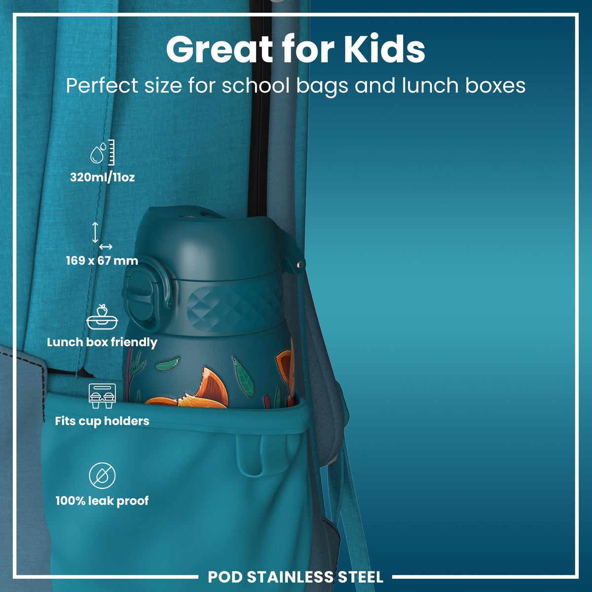 Gourde isotherme, Pandas roux, 320 ml