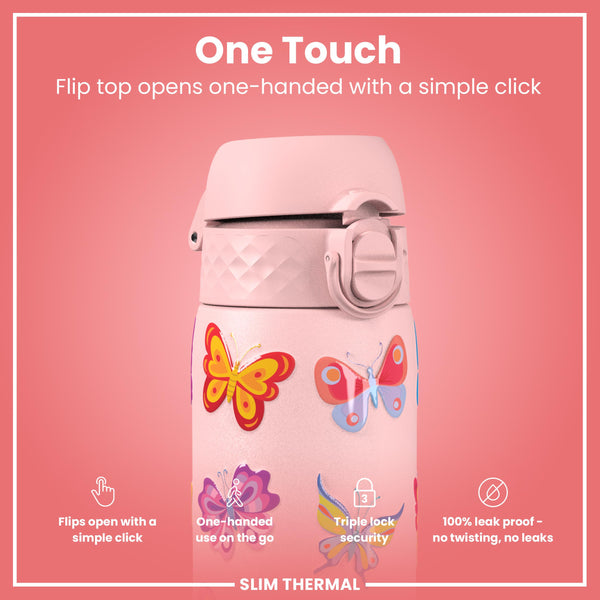 Gourde isotherme, Papillon rose, 500 ml