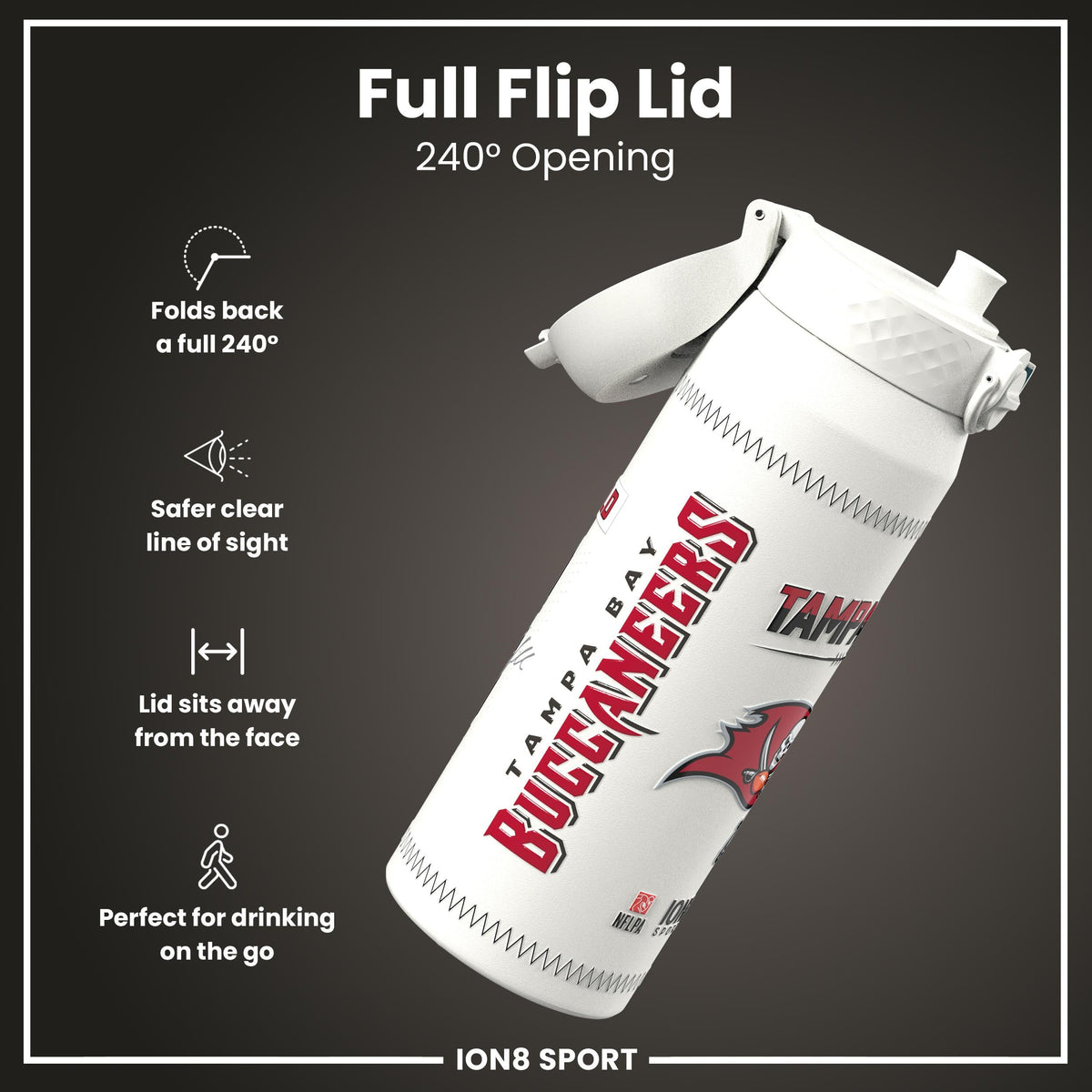 NFL x ION8, Inox isotherme, GameDay Series, Mayfield Buccaneers, 750 ml