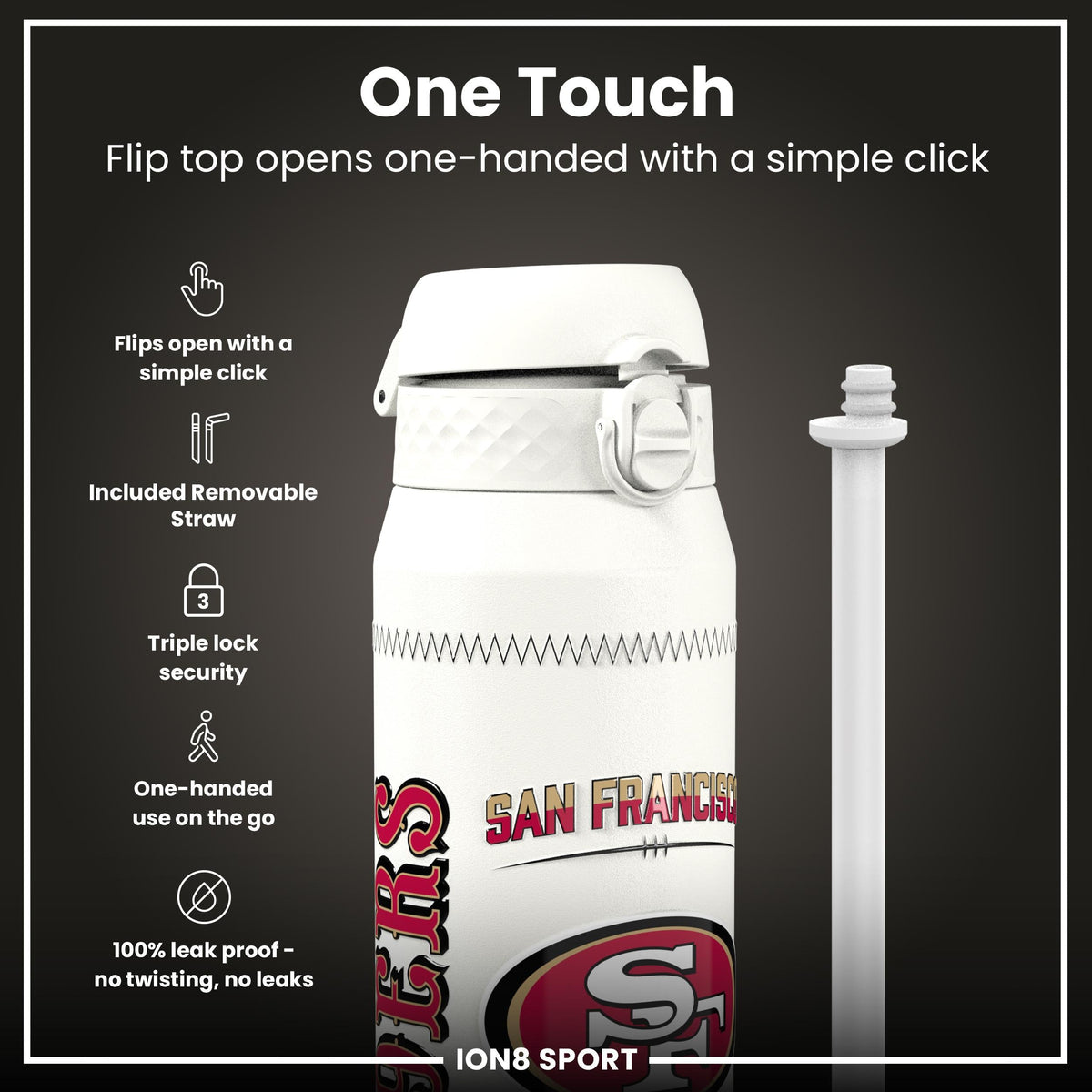 NFL x ION8, Inox isotherme, GameDay Series, Purdy 49ers, 750 ml