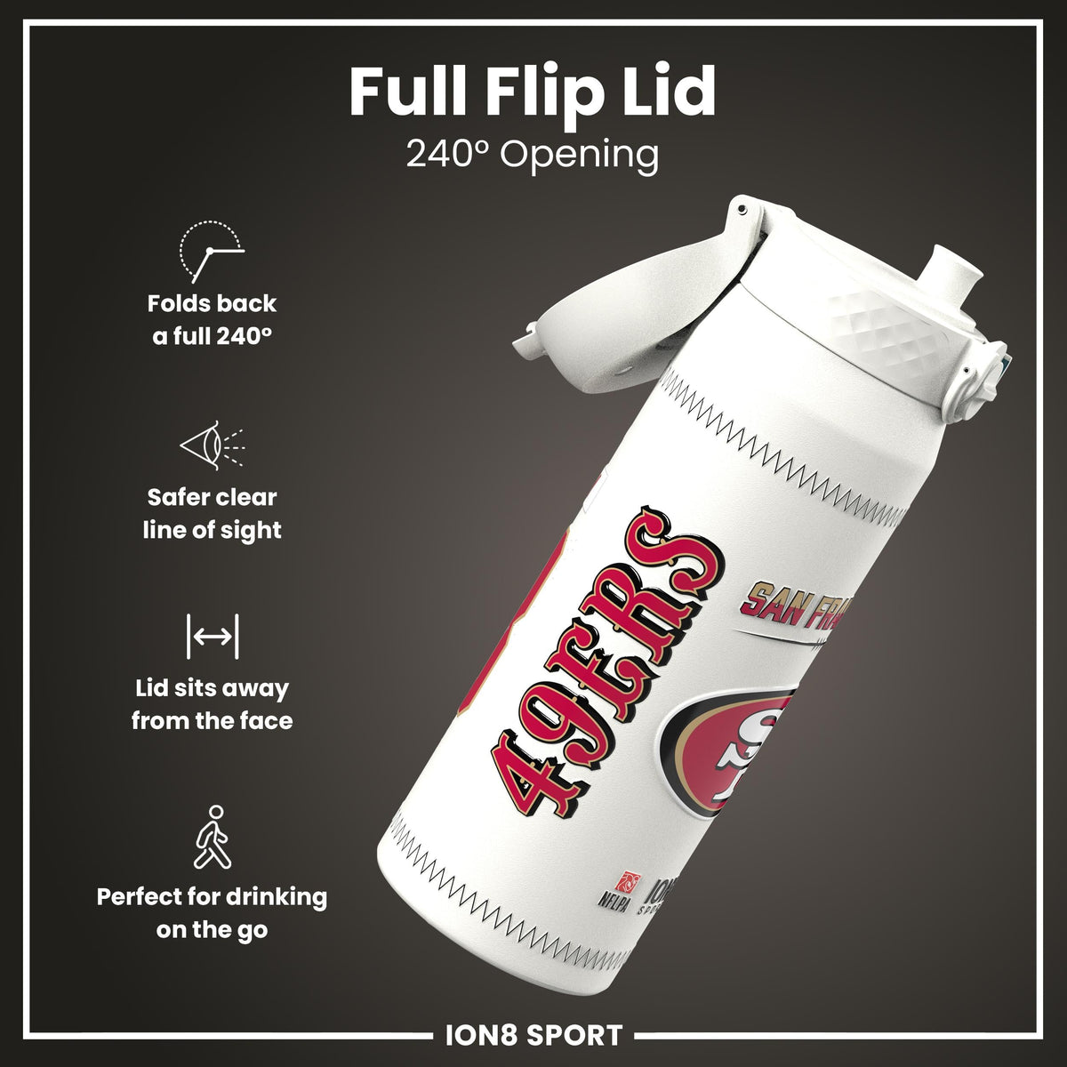 NFL x ION8, Inox isotherme, GameDay Series, Purdy 49ers, 750 ml