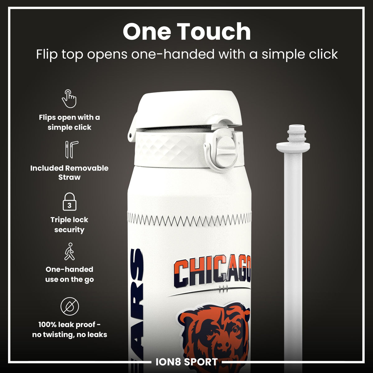 NFL x ION8, Inox isotherme, GameDay Series, Williams Bears, 750 ml