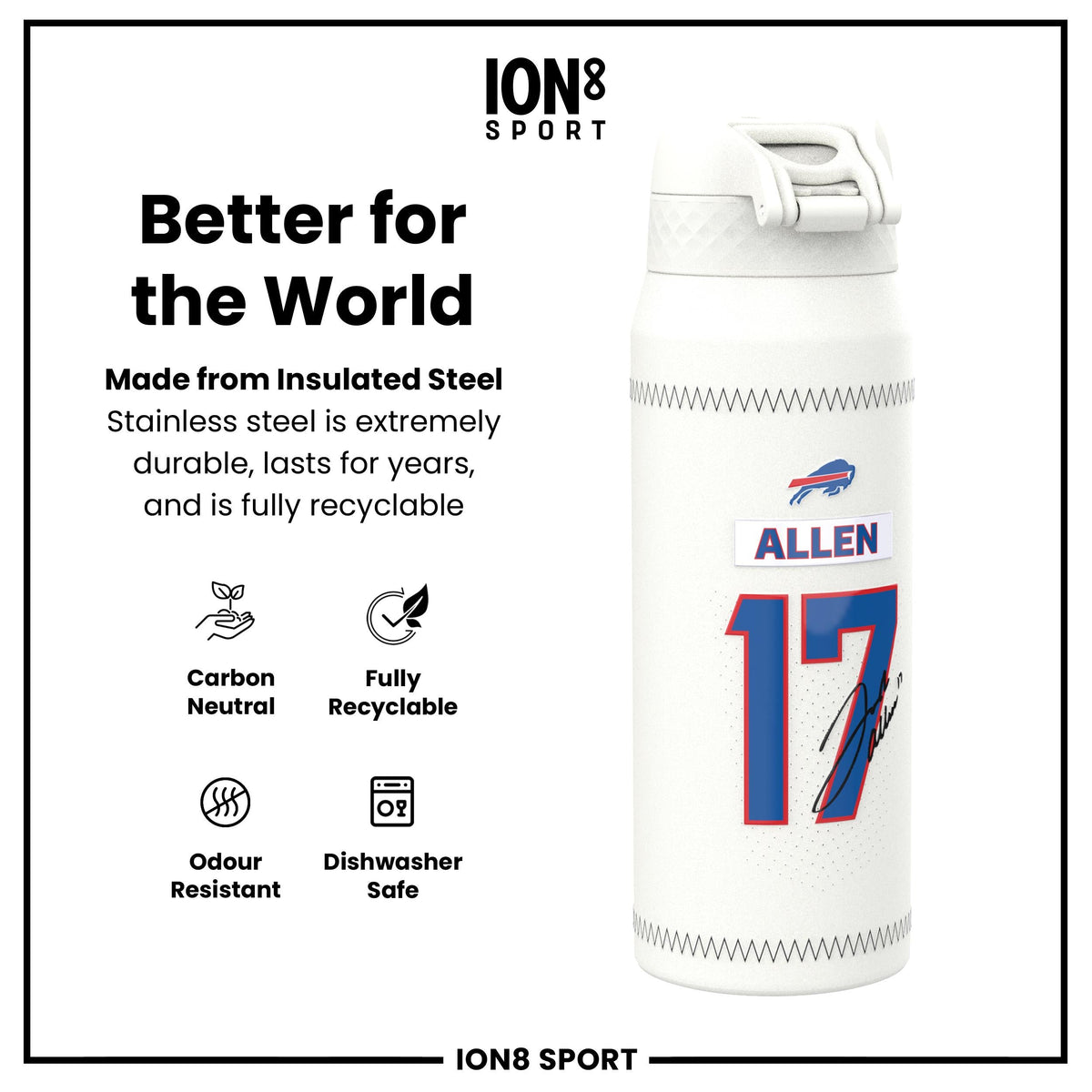 NFL x ION8, Inox isotherme, GameDay Series, Allen Bills, 750 ml