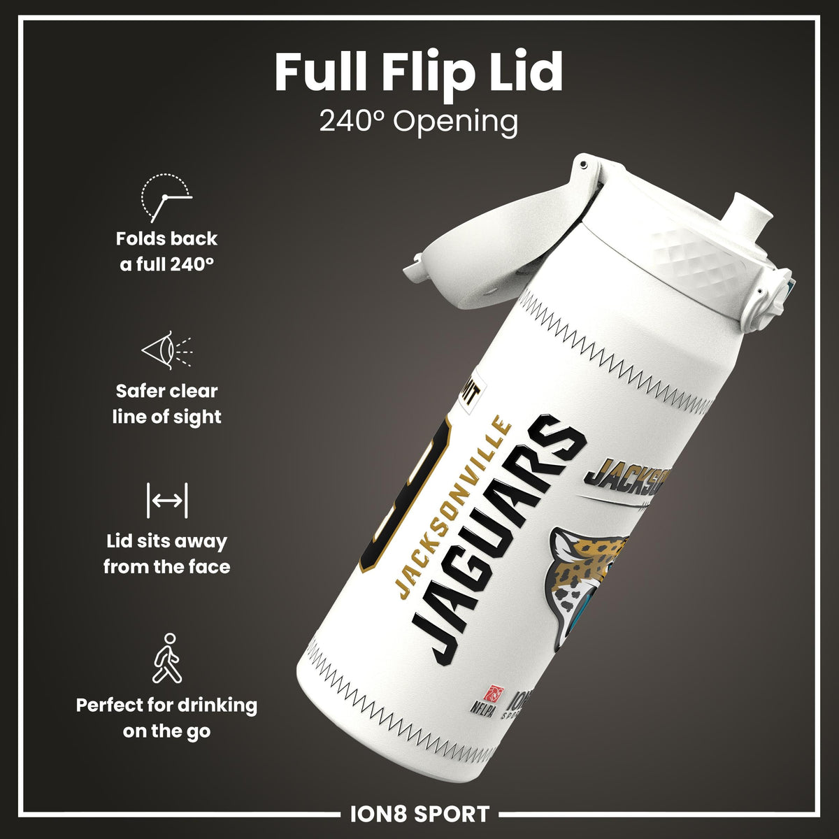 NFL x ION8, Inox isotherme, GameDay Series, Zammit Jaguars, 750 ml