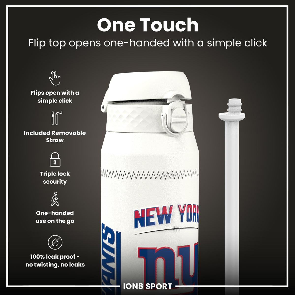 NFL x ION8, Inox isotherme, GameDay Series, Nabers Giants, 750 ml