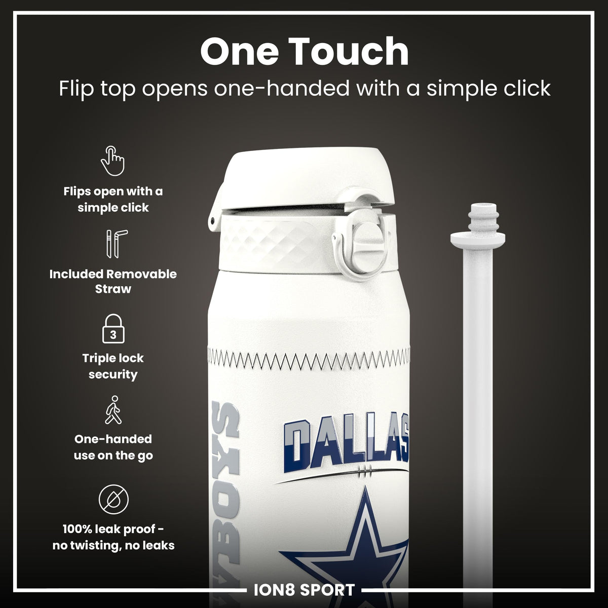 NFL x ION8, Inox isotherme, GameDay Series, Parsons Cowboys, 750 ml