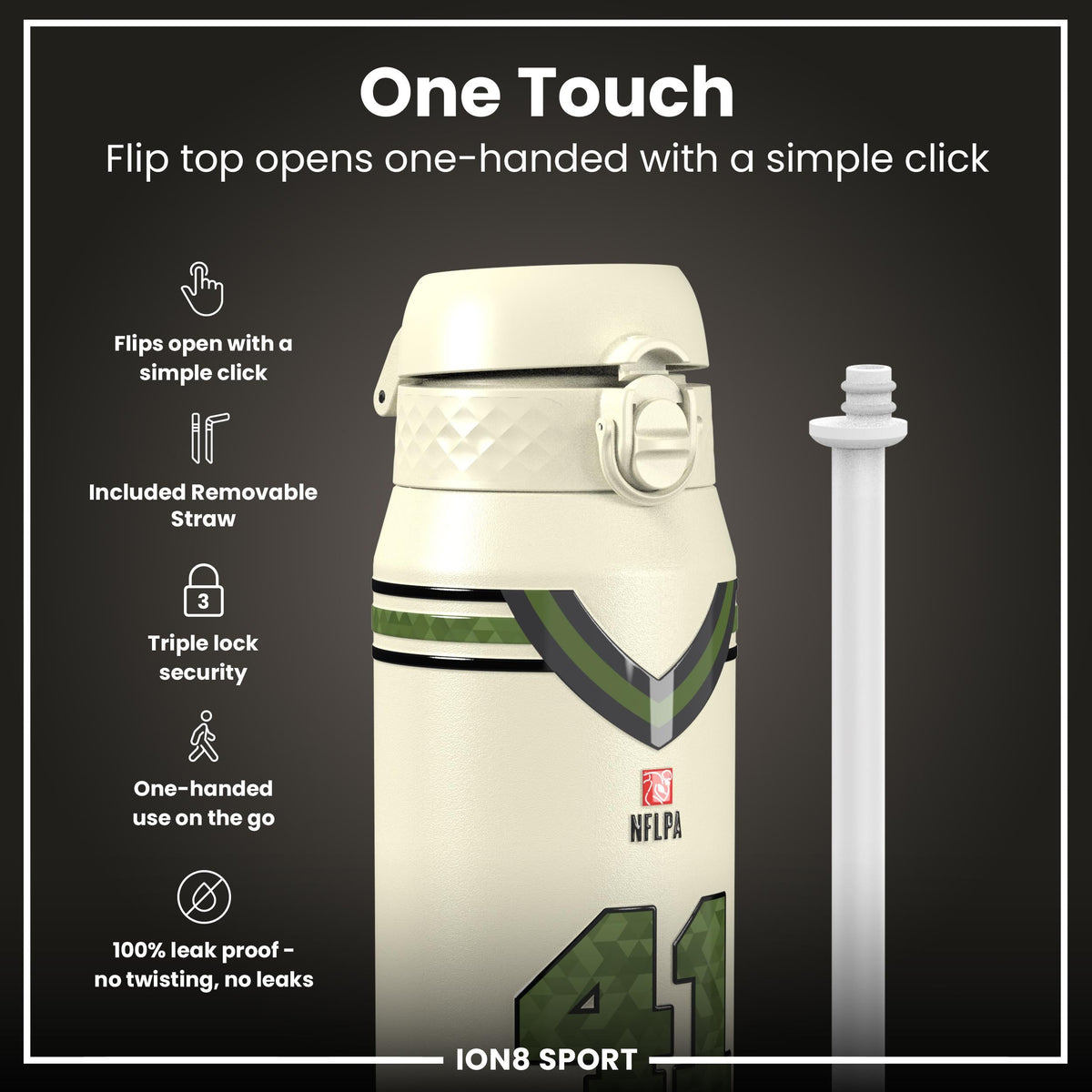 NFL x ION8, Inox isotherme, Icon Series, Alvin Kamara, 750 ml