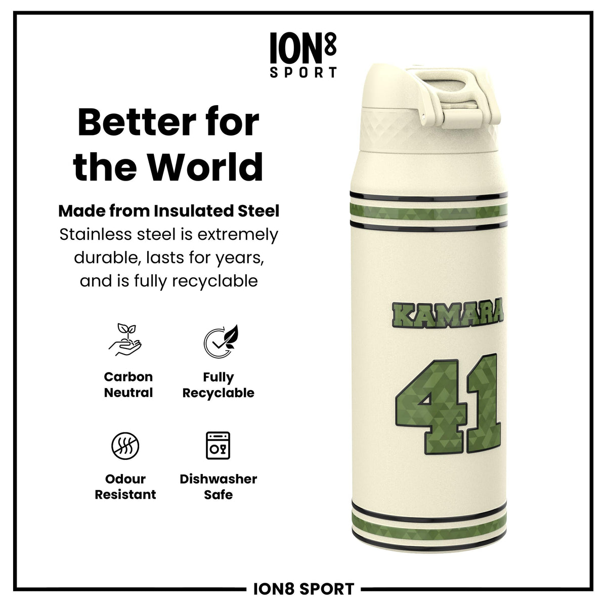 NFL x ION8, Inox isotherme, Icon Series, Alvin Kamara, 750 ml