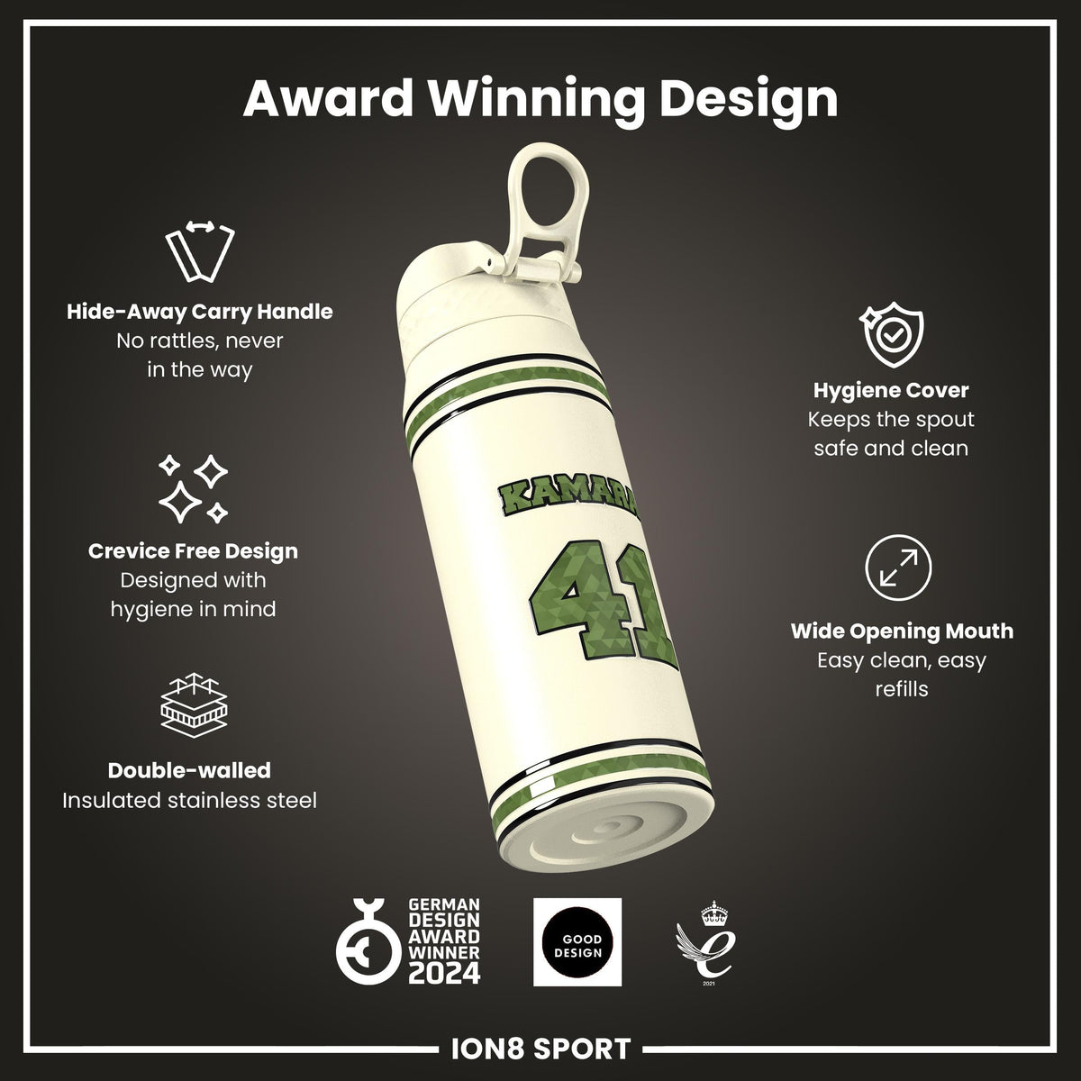 NFL x ION8, Inox isotherme, Icon Series, Alvin Kamara, 750 ml