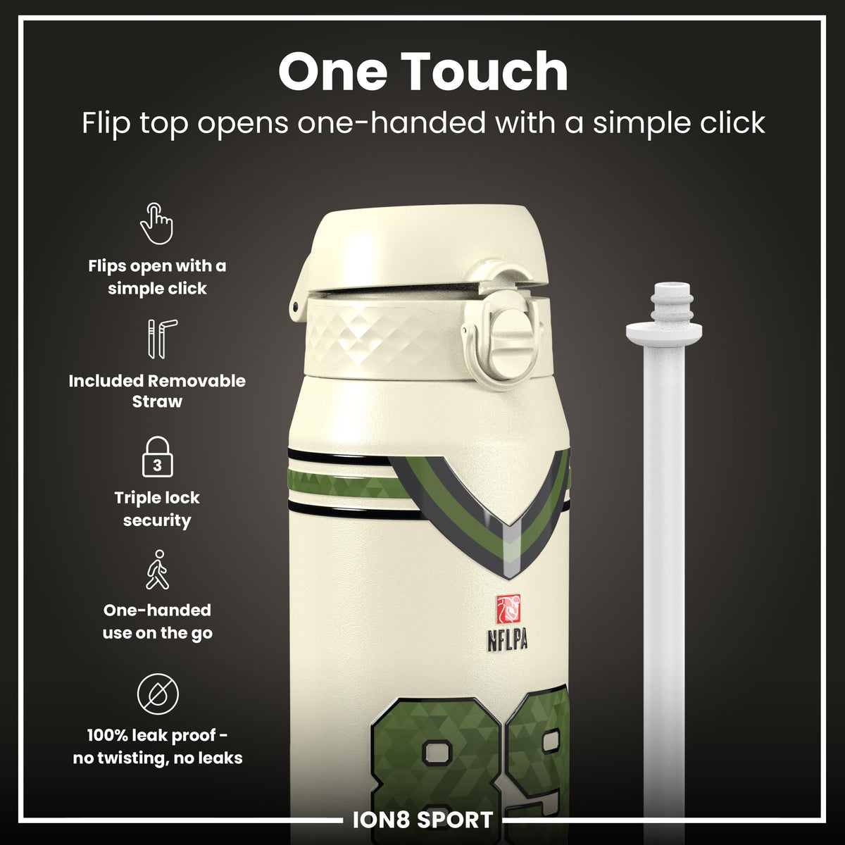 NFL x ION8, Inox isotherme, Icon Series, Brock Bowers, 750 ml