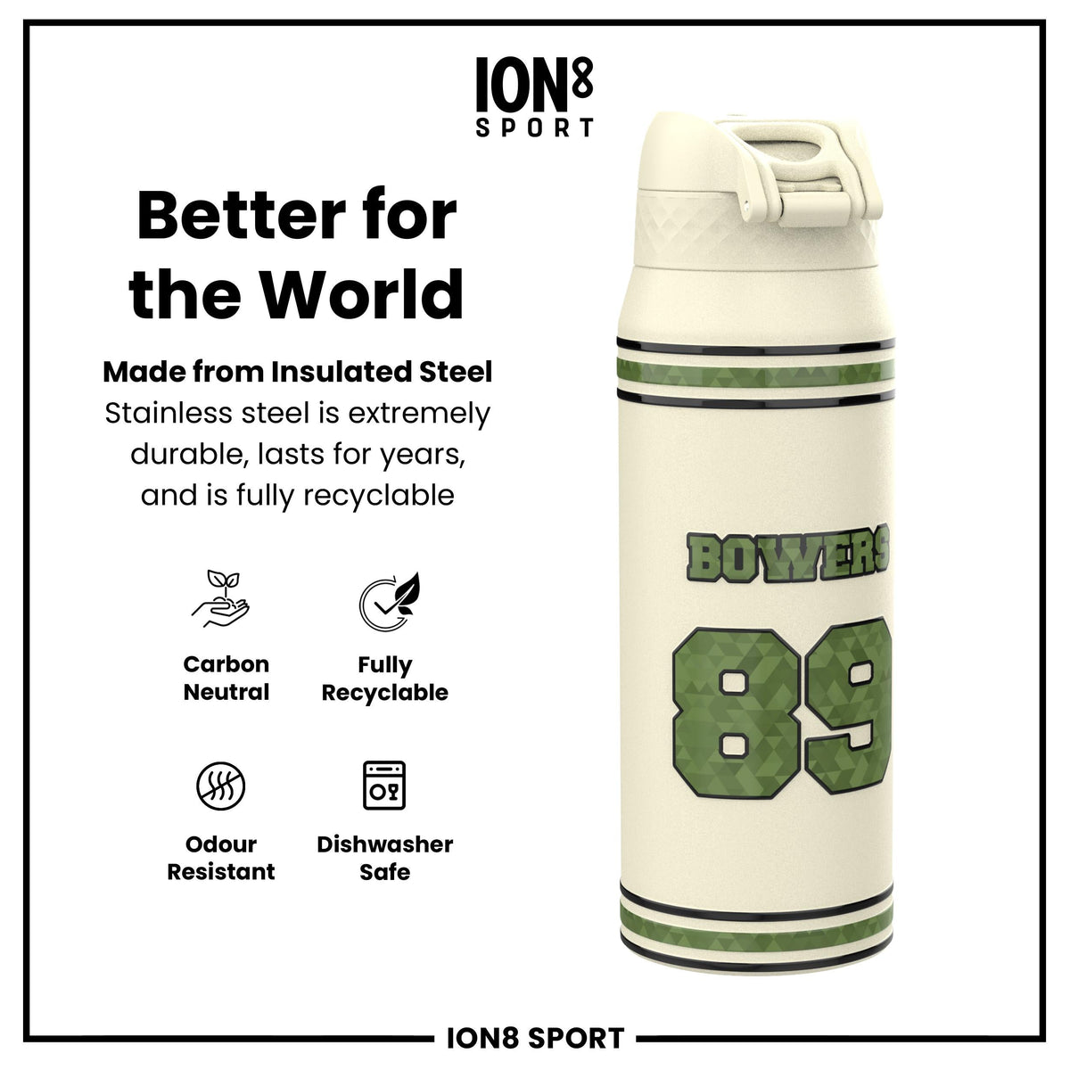 NFL x ION8, Inox isotherme, Icon Series, Brock Bowers, 750 ml