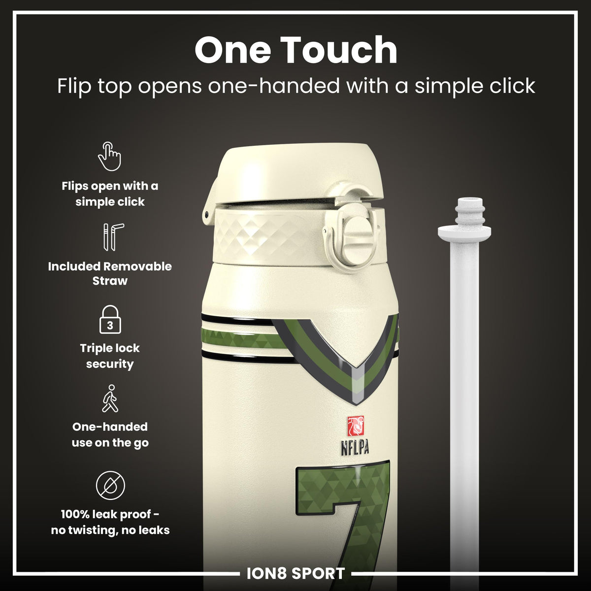 NFL x ION8, Inox isotherme, Icon Series, Bijan Robinson, 750 ml