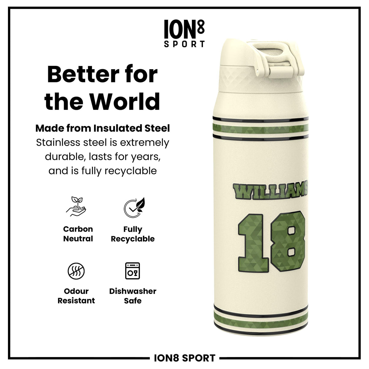 NFL x ION8, Inox isotherme, Icon Series, Caleb Williams, 750 ml