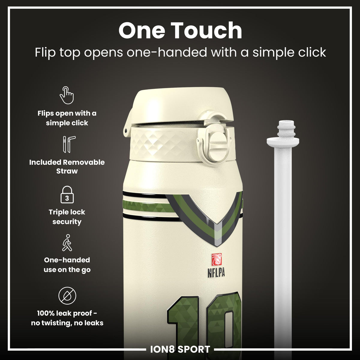 NFL x ION8, Inox isotherme, Icon Series, Drake Maye, 750 ml
