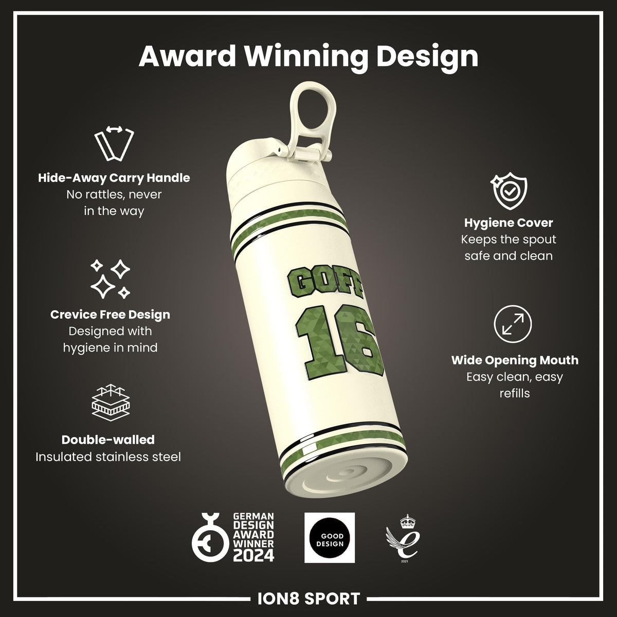 NFL x ION8, Inox isotherme, Icon Series, Jared Goff, 750 ml