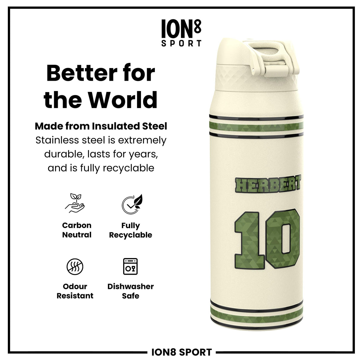 NFL x ION8, Inox isotherme, Icon Series, Justin Herbert, 750 ml