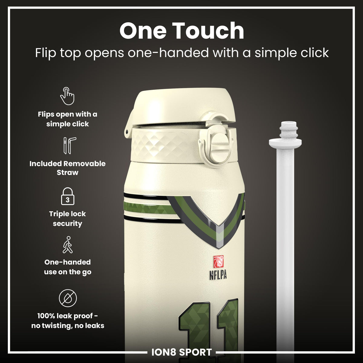NFL x ION8, Inox isotherme, Icon Series, Jaxon Smith-Njigba, 750 ml