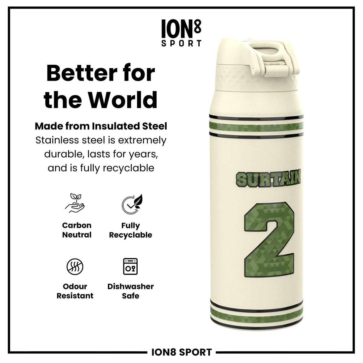 NFL x ION8, Inox isotherme, Icon Series, Pat Surtain, 750 ml