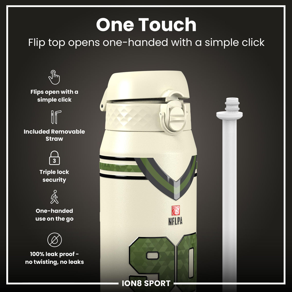 NFL x ION8, Inox isotherme, Icon Series, TJ Watt, 750 ml
