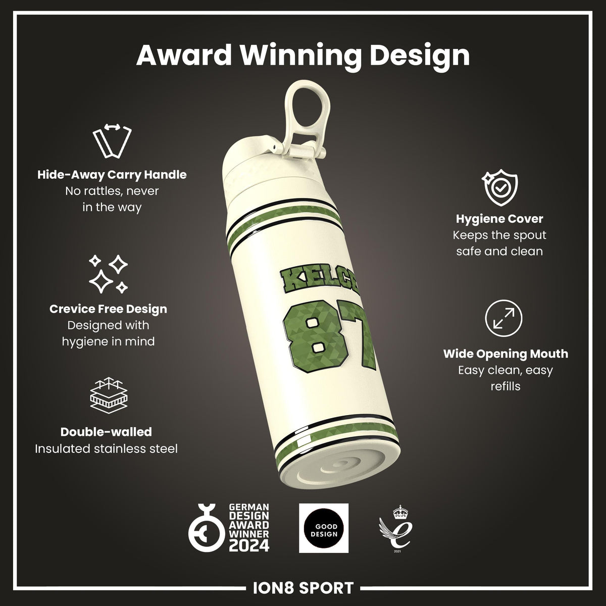 NFL x ION8, Inox isotherme, Icon Series, Travis Kelce, 750 ml