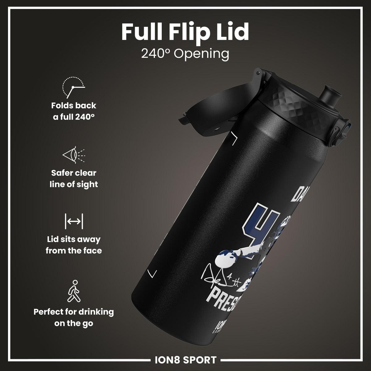 NFL x ION8, Inox isotherme, Locked In Series, Dak Prescott, 750 ml