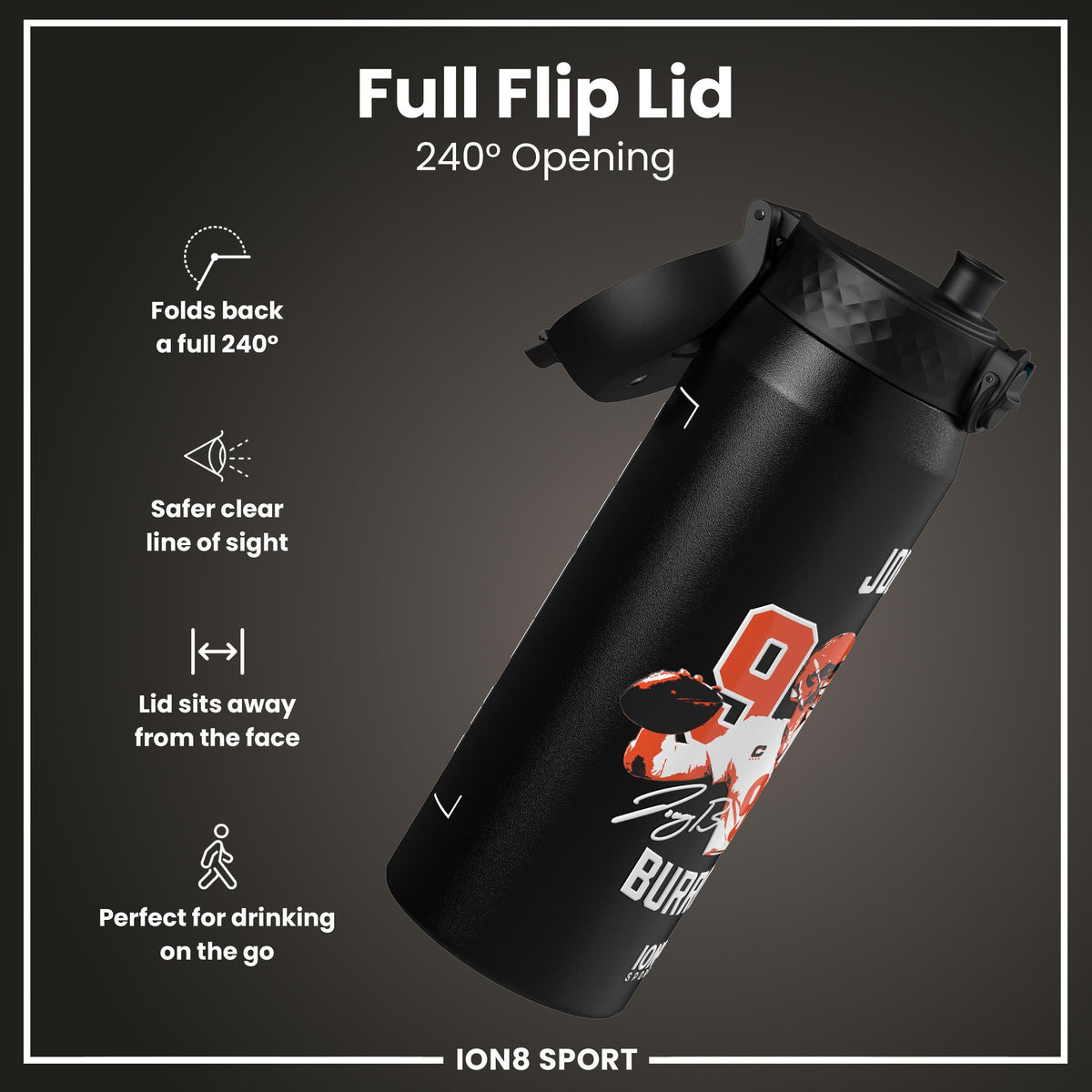 NFL x ION8, Inox isotherme, Locked In Series, Joe Burrow, 750 ml