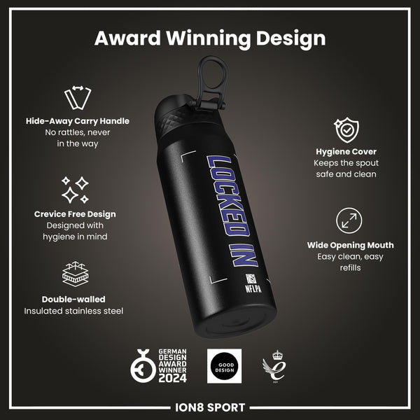 NFL x ION8, Inox isotherme, Locked In Series, Lamar Jackson, 750 ml
