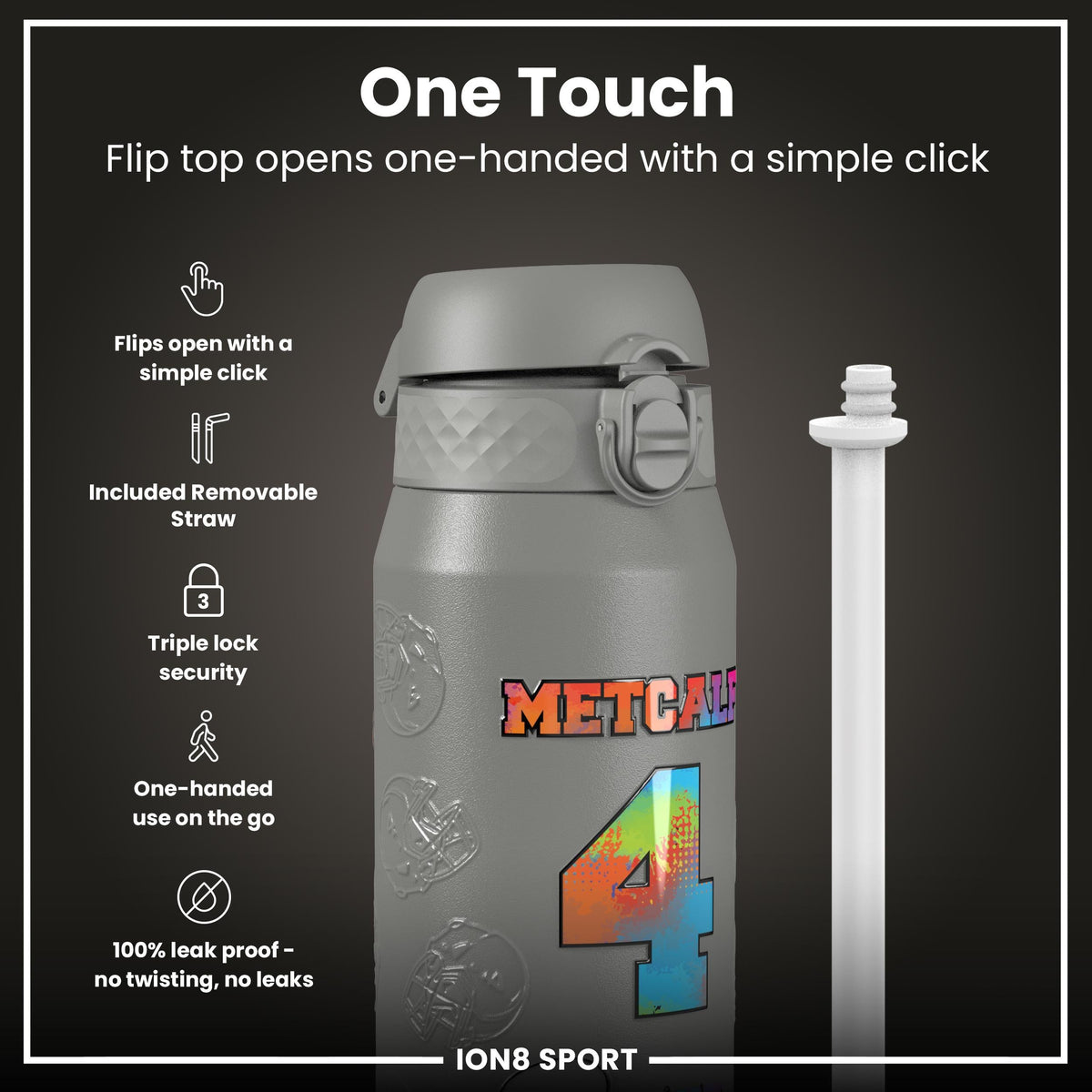 NFL x ION8, Inox isotherme, Signature Series, DK Metcalf, 750 ml