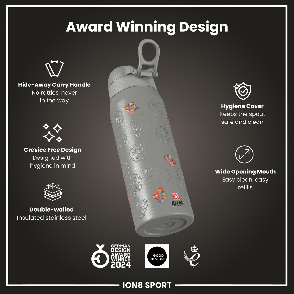 NFL x ION8, Inox isotherme, Signature Series, Josh Allen, 750 ml