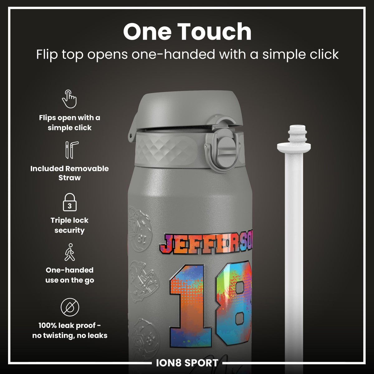 NFL x ION8, Inox isotherme, Signature Series, Justin Jefferson, 750 ml