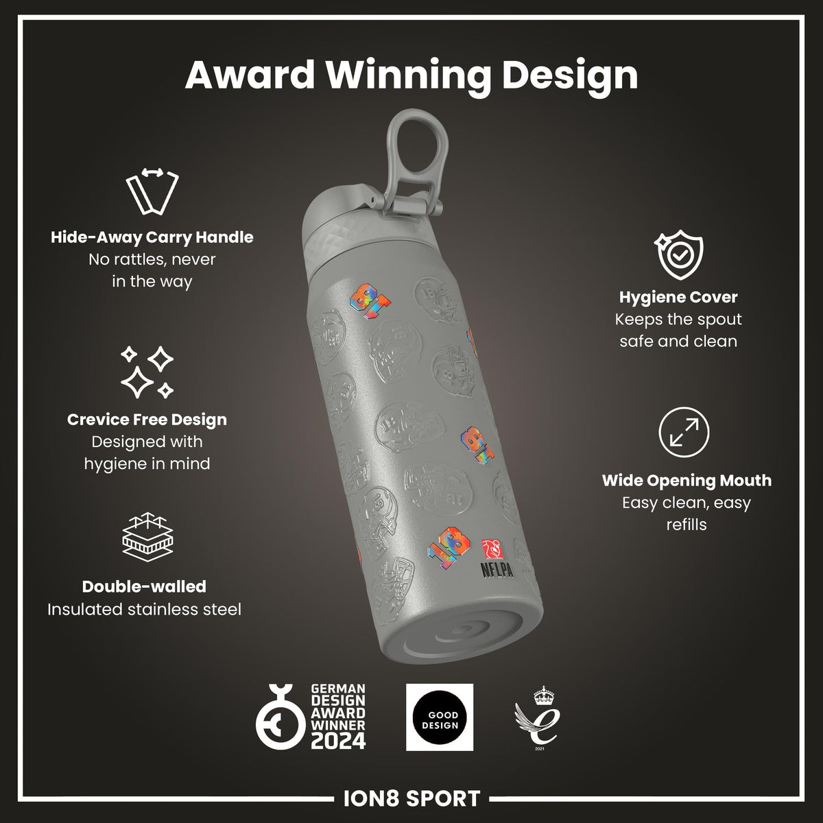 NFL x ION8, Inox isotherme, Signature Series, Justin Jefferson, 750 ml