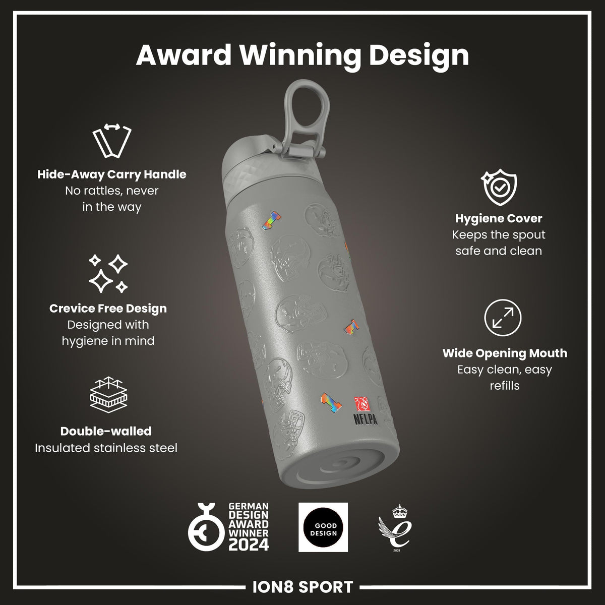 NFL x ION8, Inox isotherme, Signature Series, Sauce Gardner, 750 ml